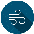 Leaf icon representing indoor air quality